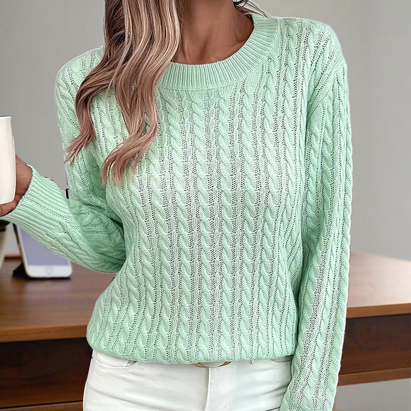 Womens Textured Long Sleeve Sweater Crewneck Pullover Dressy Casual Tops 2025 Fall Trendy Outfits CJ US