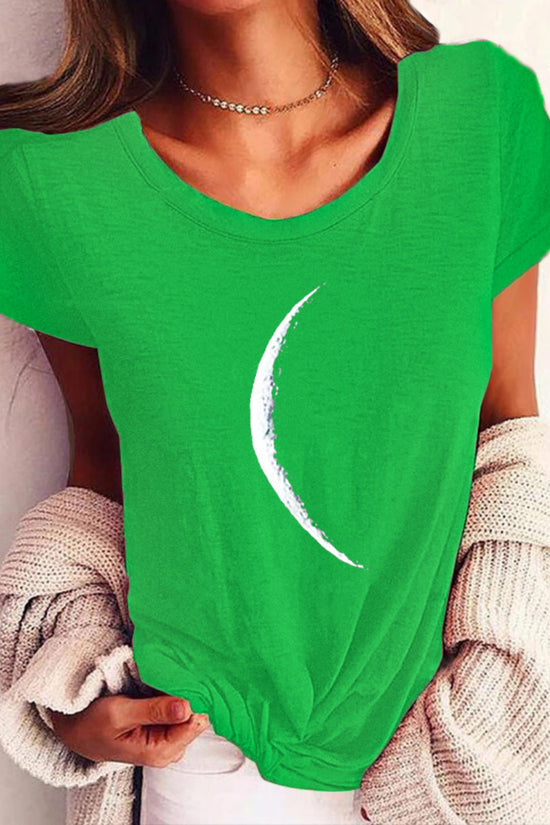 Wide Collar Printed T-Shirt – Casual Short Sleeve Top for Women FitiqueFit