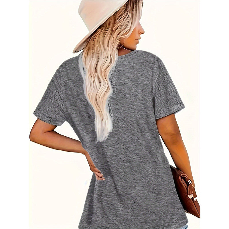 Women's Animal Letter Print Casual Short Sleeve T-Shirt CJ
