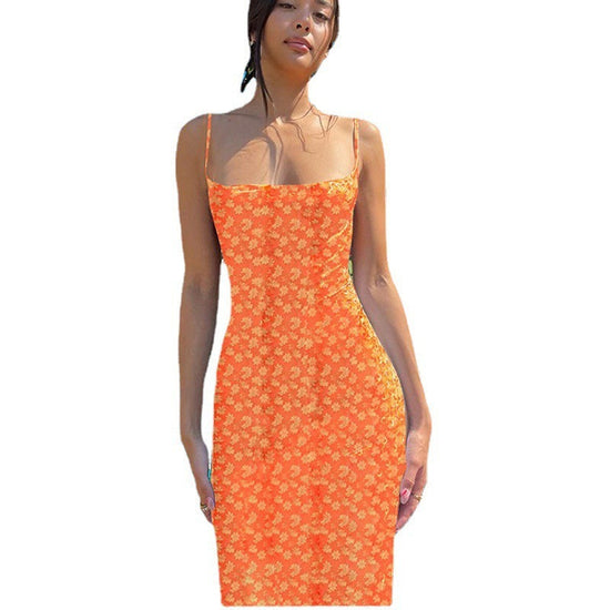 🌟 Women's Slim Fit Printed Backless Dress FitiqueFit