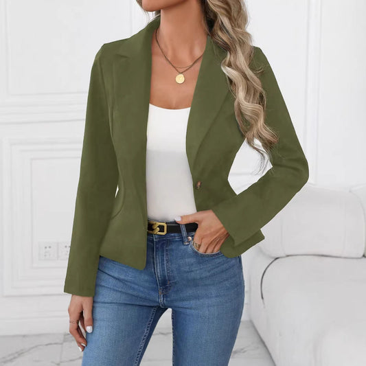 High-end Solid-color Womens Blazer 