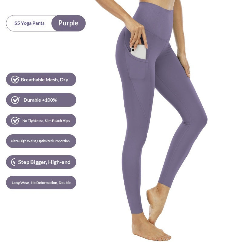 High Waist Pocket Stretch Leggings Women 