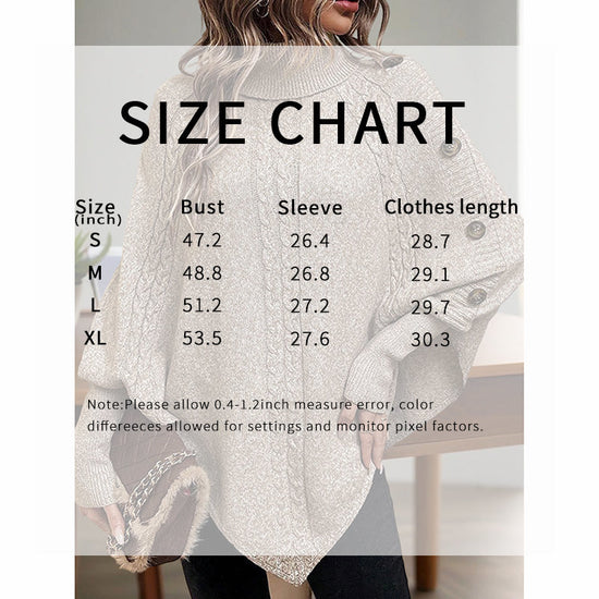 Women's Asymmetry Hem Turtleneck Sweater - Batwing Long Sleeve Casual Pullover For Fall Winter 