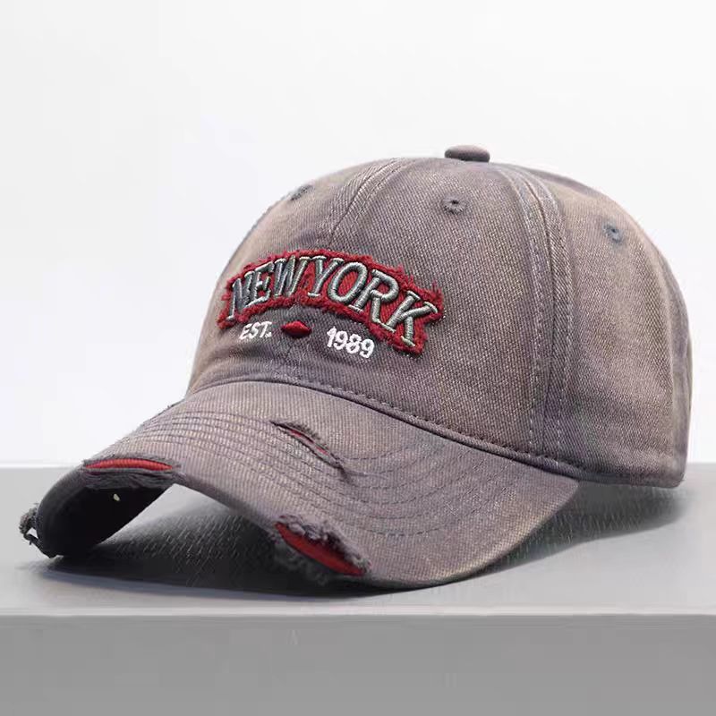 Embroidered Letter Denim Baseball Cap With A Soft Crown 