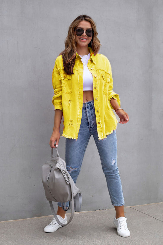 Ripped Shirt Jacket Female | oversized shirts for women | Diversi