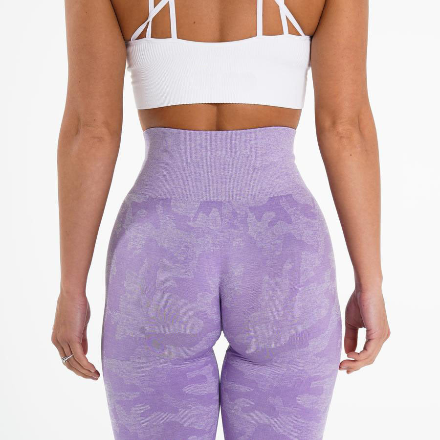 Fashion Snowflake Cropped Camouflage Jacquard Seamless Fitness Yoga Pants FitiqueFit