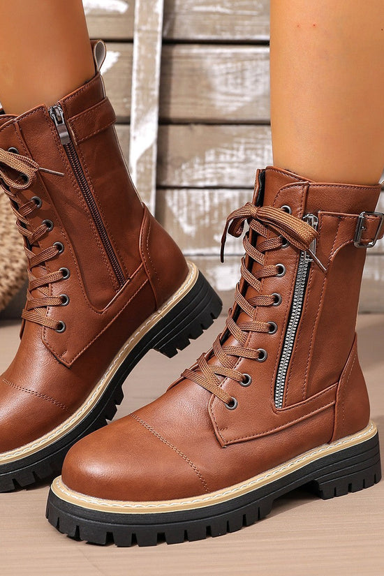 Solid Color Low Heel Mid Boots for Women — Sleek & Comfortable CJ