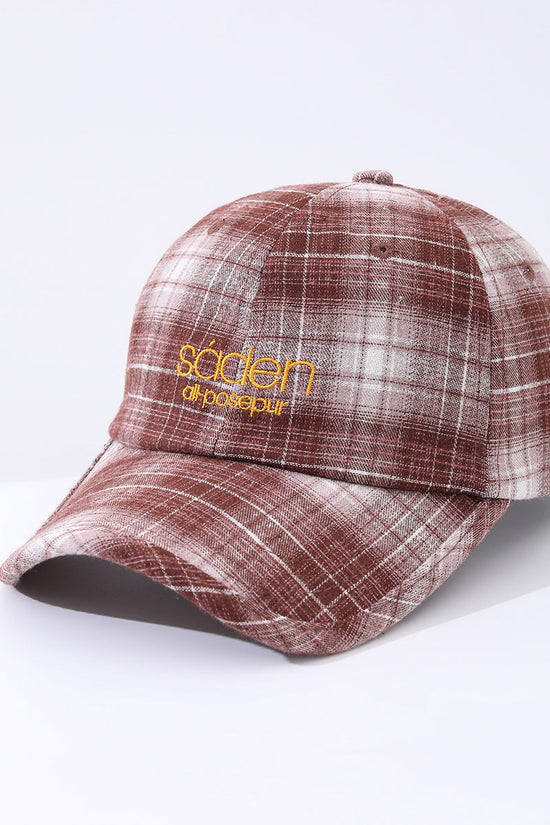Striped Checkered Embroidered Letter Simple And Fashionable Baseball Cap Suitable For Daily Outdoor Outings And Travels 