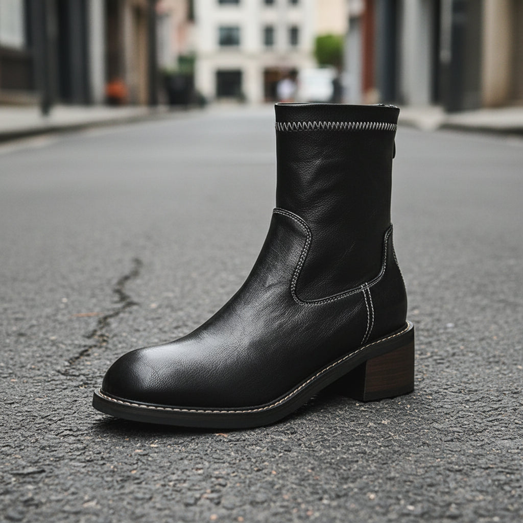 Women's Simple And Casual Mid-heel Martin Boots CJ