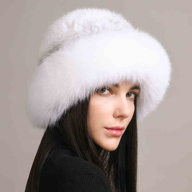 Mink Hair Hat Lady Braided Fur Winter Winter 