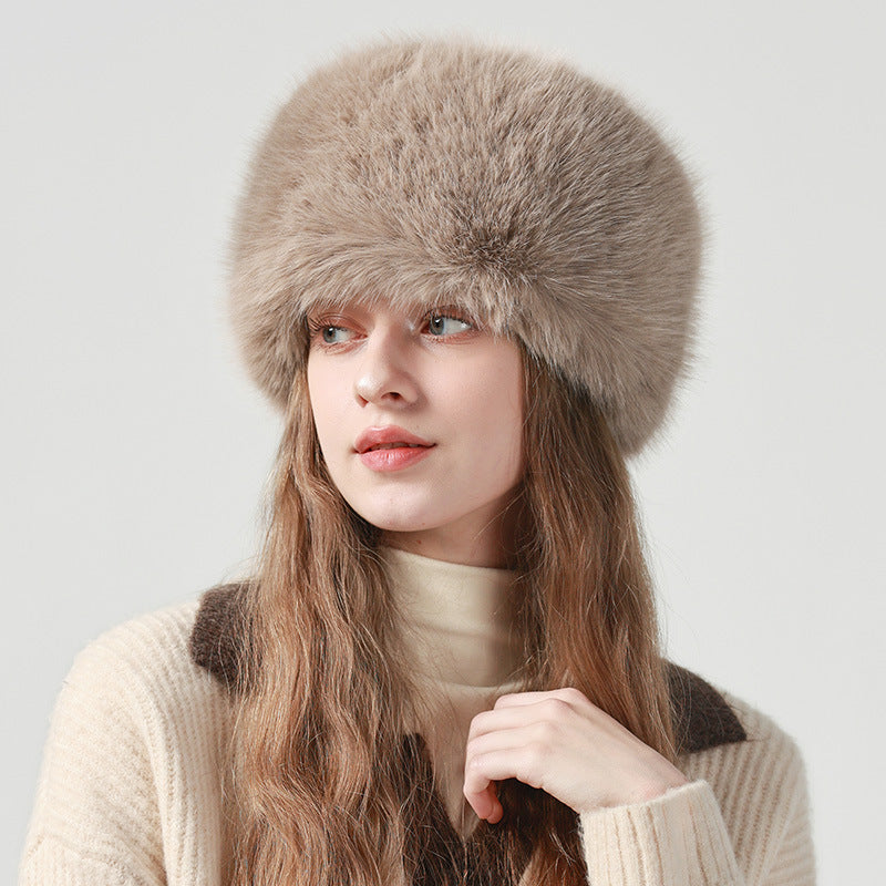 All-match Earflaps Northeast Bucket Plush Bucket Hat 