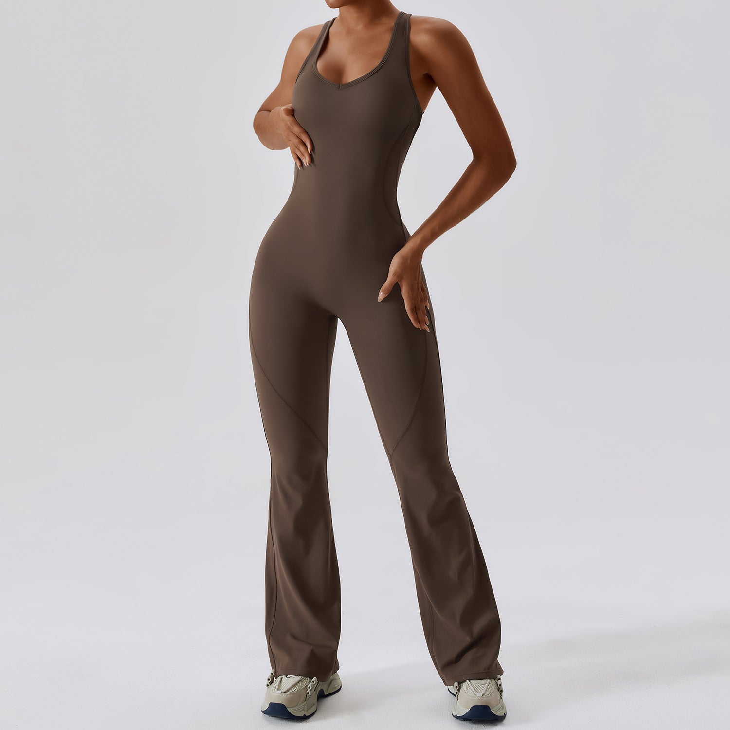 Women's Sleeveless Slim-Fit Long Pants Jumpsuit – Casual Sport Style 
