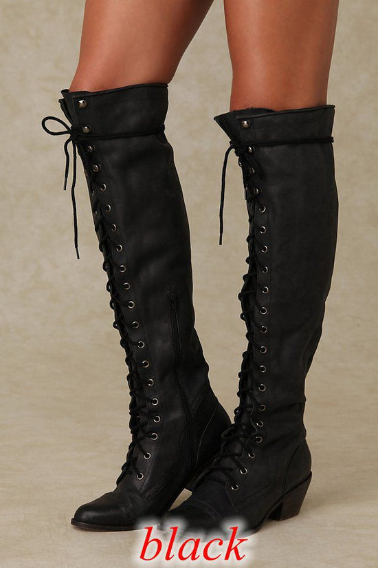 Women’s Over-the-Knee Boots – Round Toe Stylish Tall Winter Boots - FitiqueFit