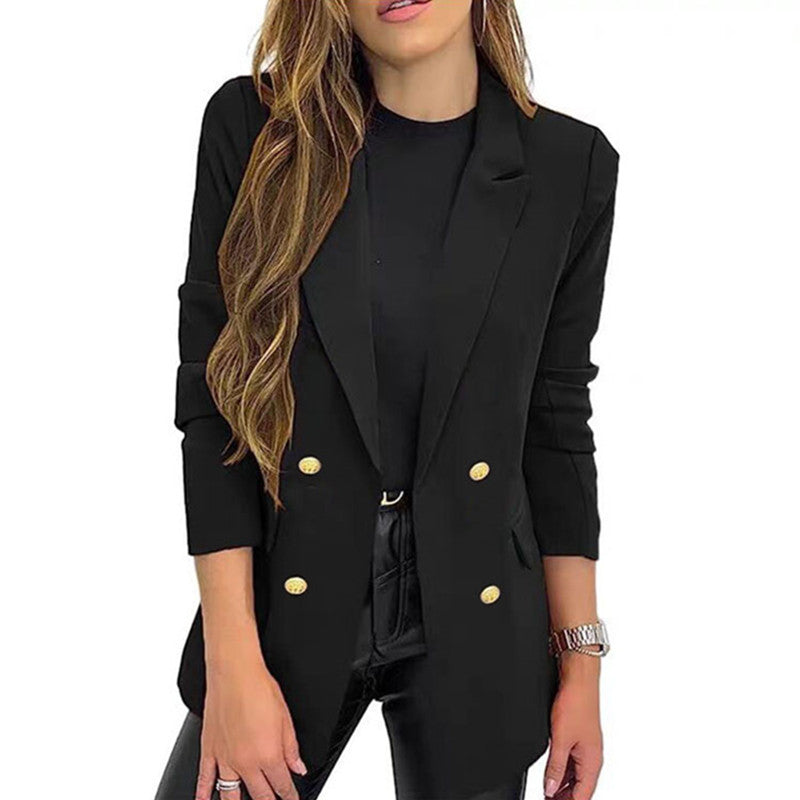 Casual Long-Sleeve Lapel-Button Autumn Coat 