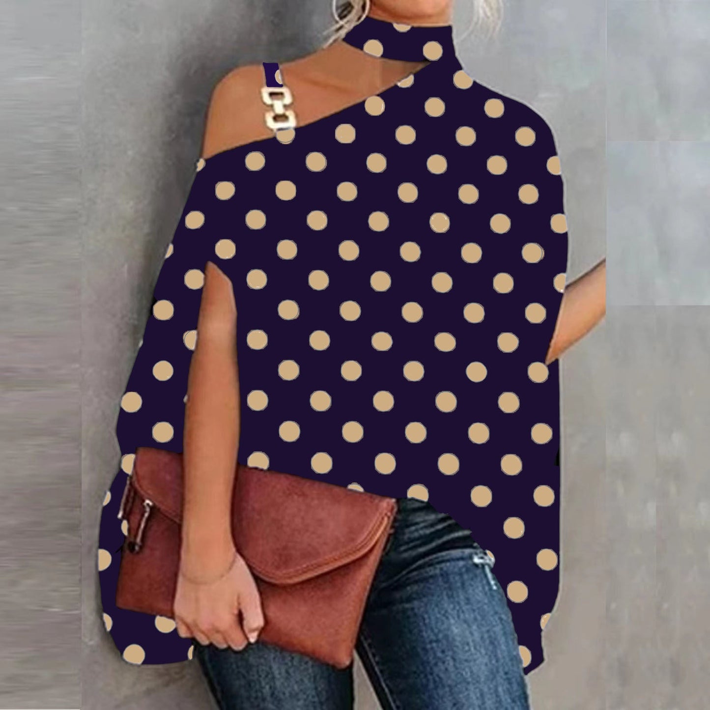 Women’s V-Neck Printed Off-Shoulder Vest Top 