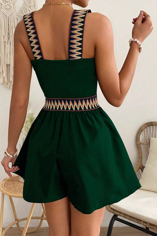 Casual Resort-style Wide-leg Jumpsuit With A Cinched Waist 