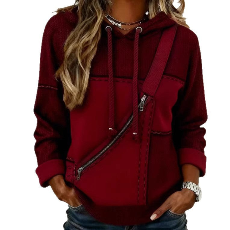 Womens 3D printed Hooded Long sleeve Sweatshirt With No Pockets 