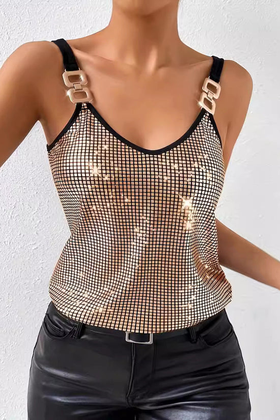 ✨ Women's Summer Sequined Suspender Chain Vest Top FitiqueFit