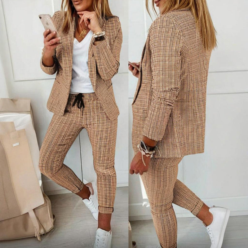 Women’s Plaid Two‑Piece Suit Set CJ US