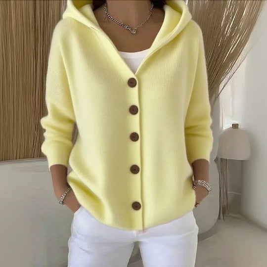 Women’s Button-Down Hoodie Cardigan Sweater Coat 