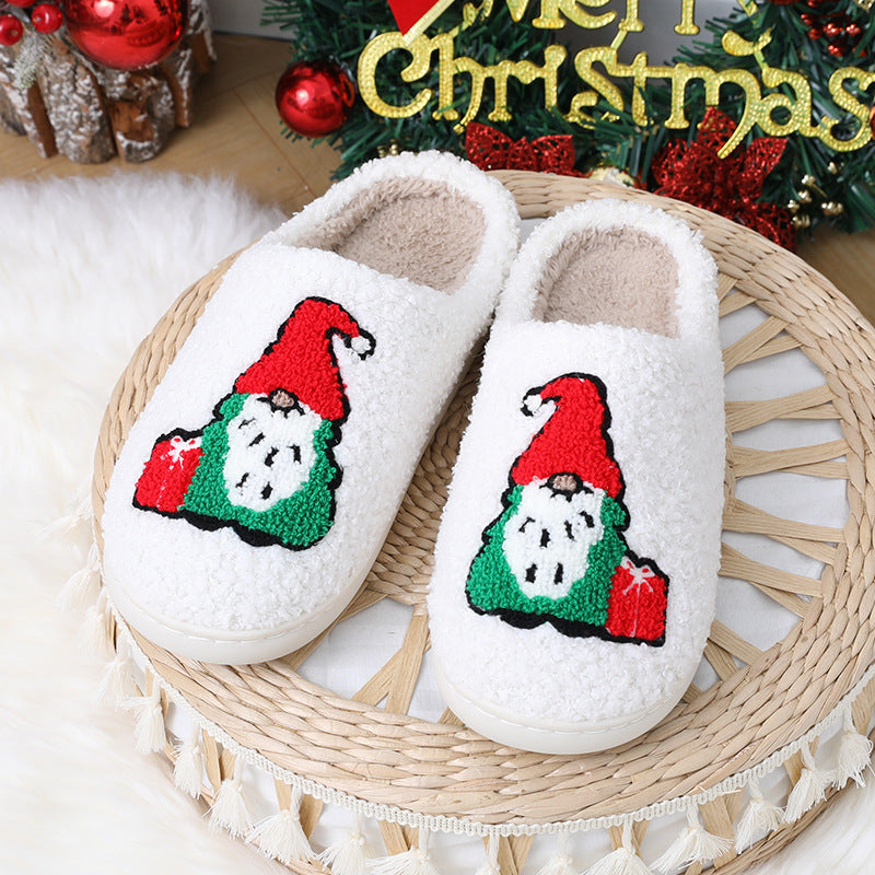 Cute Cartoon Santa Claus Home Slippers Couple Indoor Floor Bedroom Slipper Christmas Warm Shoes Women Men CJ