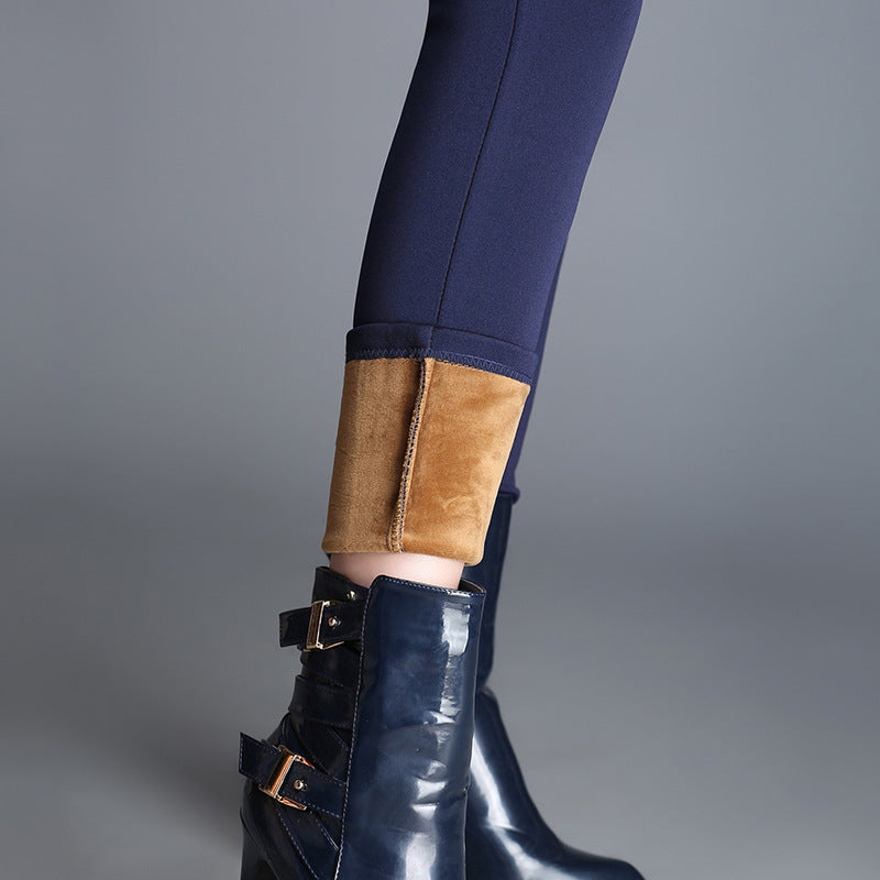 High waist and velvet padded leggings 