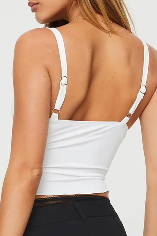 🎀 Women's Bow Camisole Backless Tank – Waist-Defining Elegance FitiqueFit