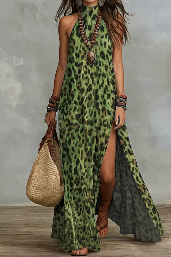 Printed Scarf-style Long Dress Fashionable And Casual 