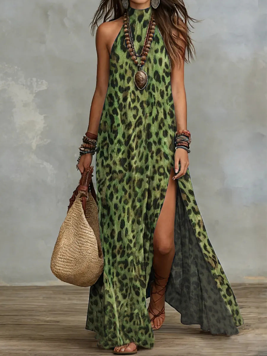 Printed Scarf-style Long Dress Fashionable And Casual 