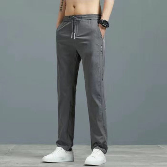 🧊 Men's Ice Silk Plus Size Straight-Leg Pants FitiqueFit