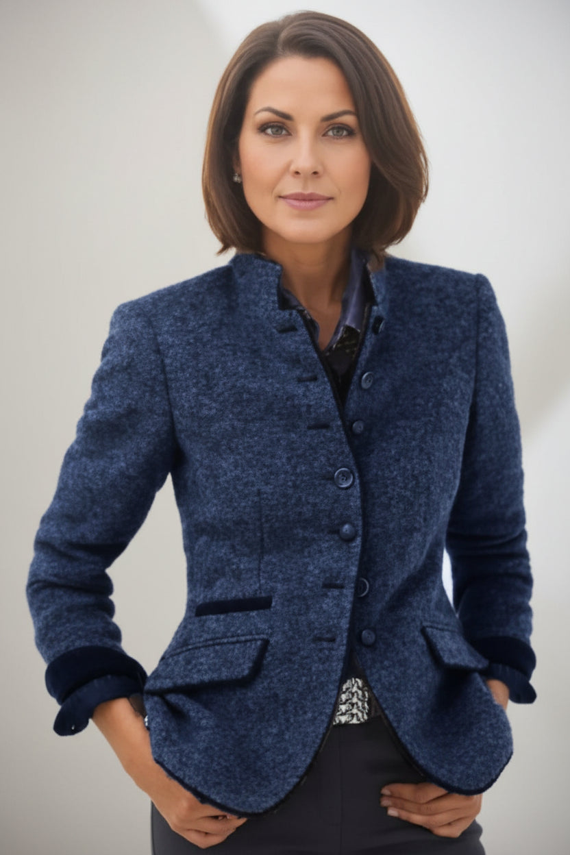 Multi-button Color Matching Women's Woolen Jacket 