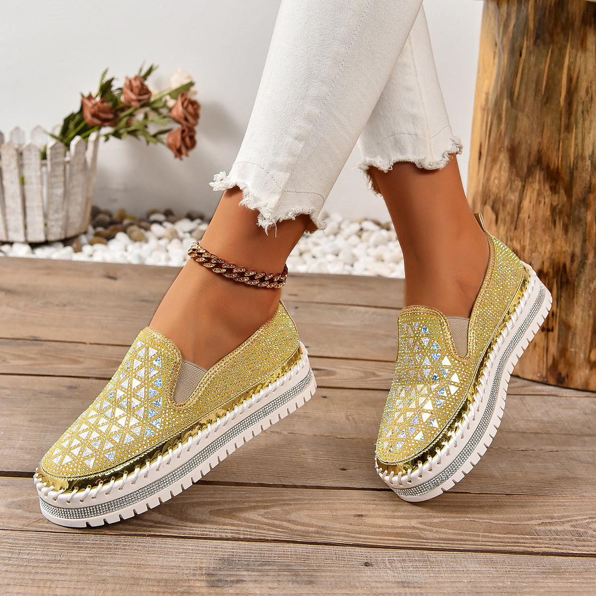 Casual Sneakers Pedal Four Seasons Thick Bottom All-matching Flat Shoes CJ