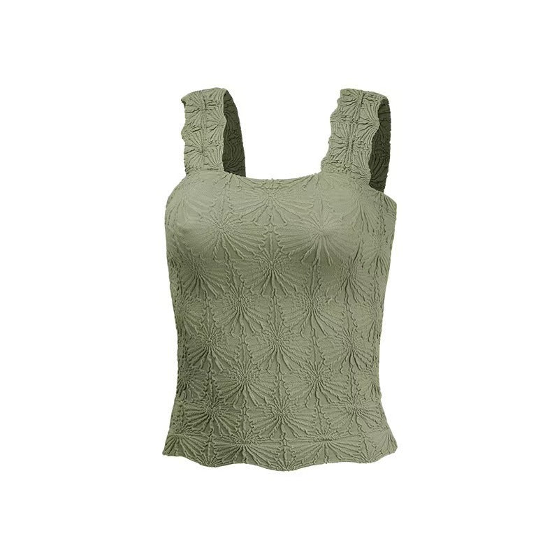 SO ME Floral Jacquard Seamless Tank Top 