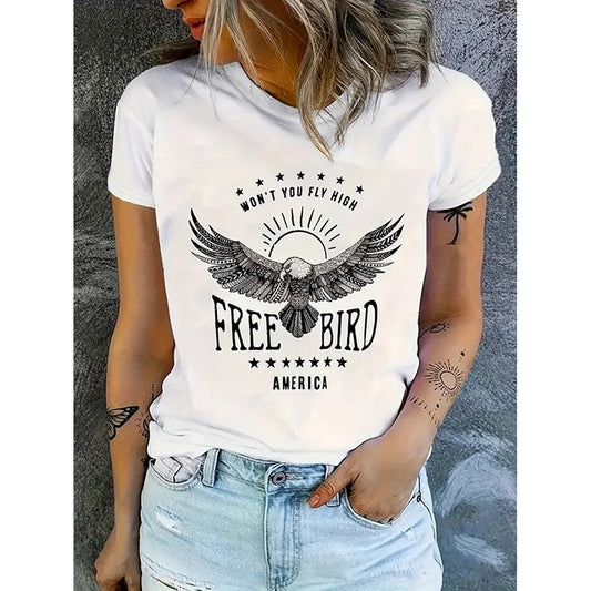 Woman Free Bird Shirt Eagle Graphic Tees CJ US