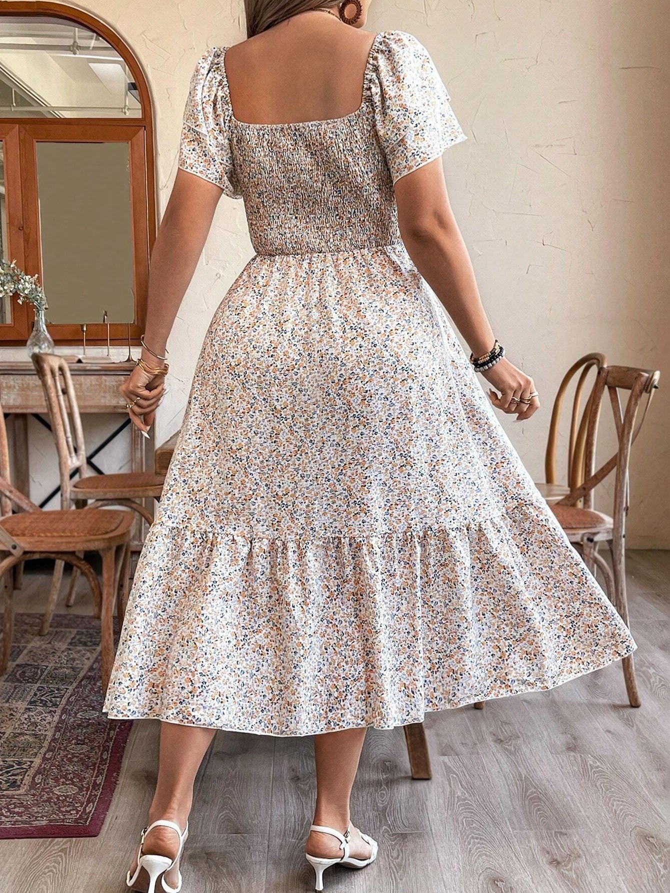 Plus Size Backless Midi Dress – Elegant Pleated Summer Party Dress CJ US