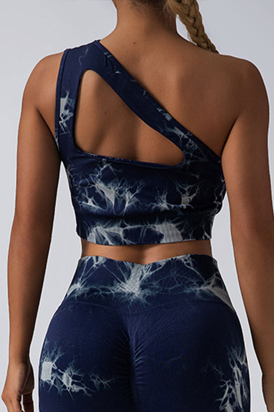 Seamless One-Shoulder Bra & Scrunch Leggings Set - High Waisted Yoga Pants FitiqueFit