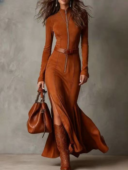 Zipper lapel jumpsuit 