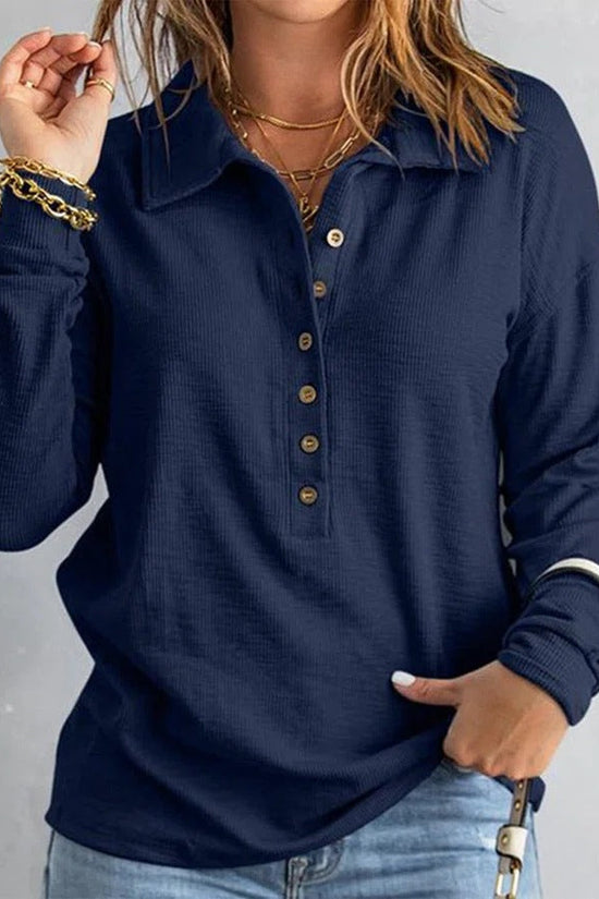 Women's Loose-Fitting Casual Long-Sleeve Top 