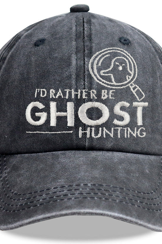 2pcs Ghost Hunting Baseball Cap, Embroidered Washed Cotton Hat, Retro Unisex Cap For Paranormal Fans 