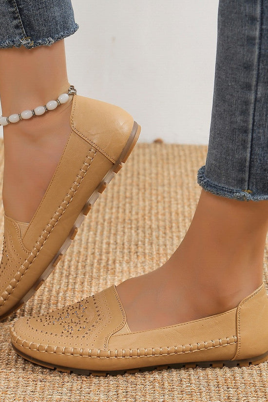 Women’s Handmade Gommino Driving Shoes – Solid‑Color Casual Flats CJ US