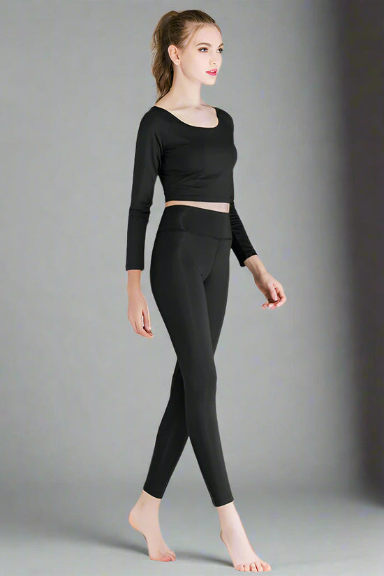 Printed navel short-sleeved quick-drying dance dress FitiqueFit