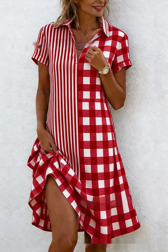 Bohemian 3D Printed V-Neck Short-Sleeve Maxi Dress 