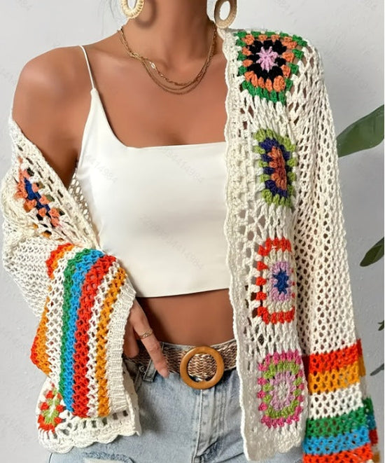 Hand-crocheted Knitted Cardigan For Women 