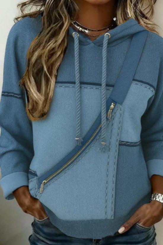 Womens 3D printed Hooded Long sleeve Sweatshirt With No Pockets 