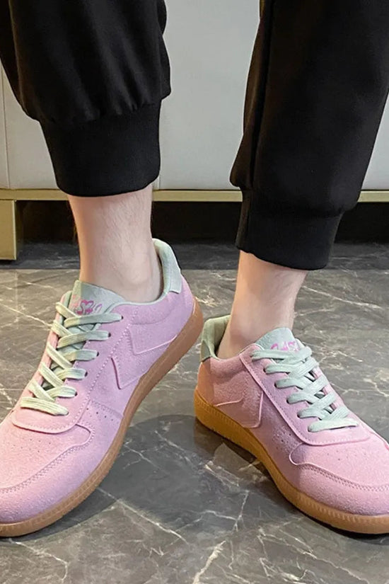 Round Toe Lace Up Sneakers 