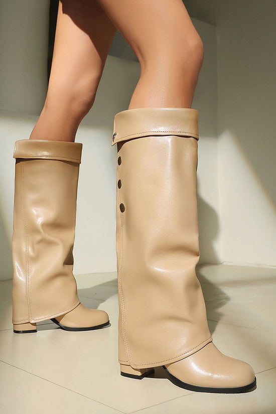 Autumn and winter high heels, thick heels, one foot stomping, warehouse tube high pass boots for women 
