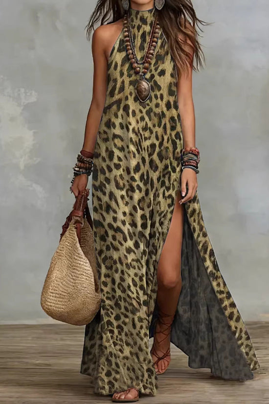 Printed Scarf-style Long Dress Fashionable And Casual 