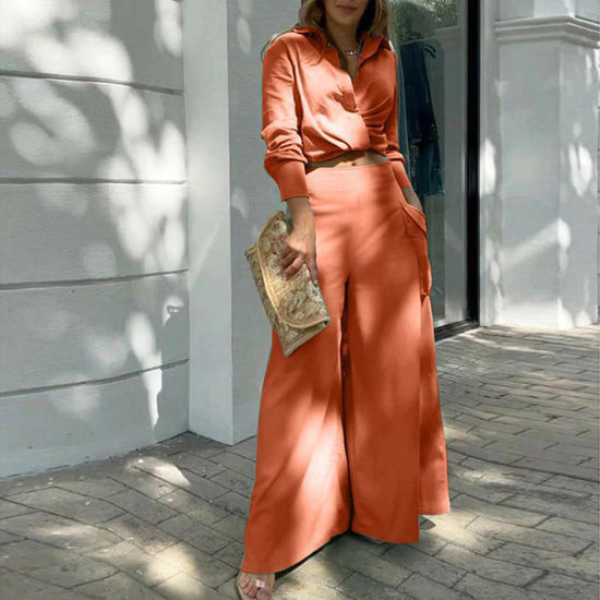 Women's Plus Size Wide Leg Elegant Pant Set CJ US