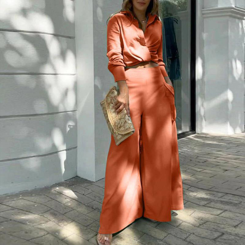Women's Plus Size Wide Leg Elegant Pant Set CJ US