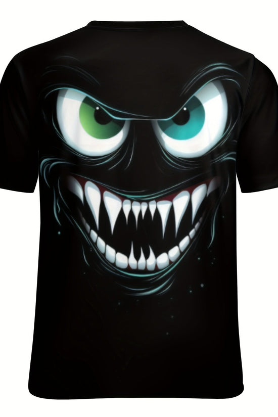 3D Evil Smile T-Shirt for Men – Streetwear Graphic Short Sleeve Tee CJ US